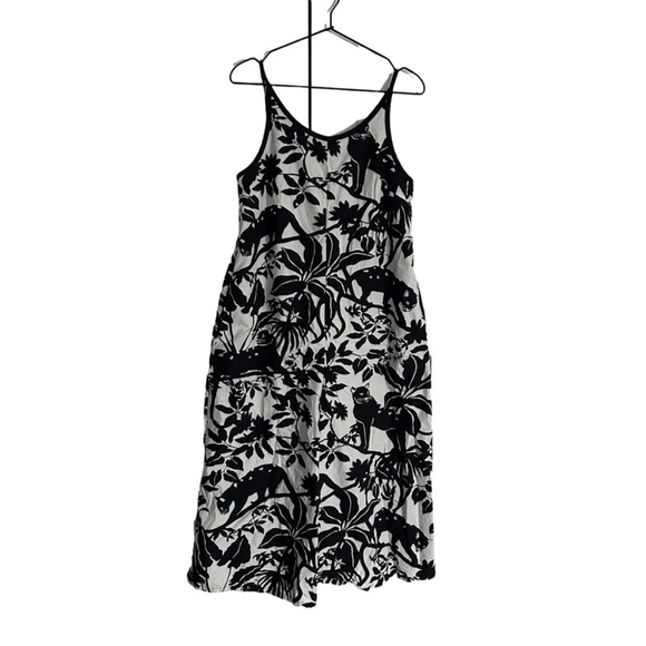 Maeve Anthropologie Chrysanthemum Jumpsuit Black Tropical Print Wide Leg Crop S - Picture 8 of 15